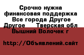 Срочно нужна финансовая поддержка! - Все города Другое » Другое   . Тверская обл.,Вышний Волочек г.